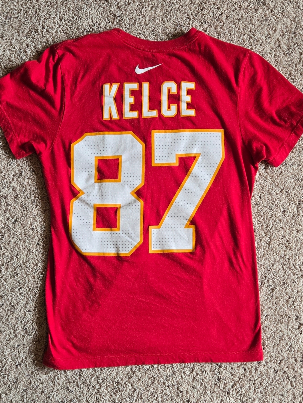Nike Kansas City Chiefs Travis Kelce #87 T-Shirt Red NFL Football Tee Size Mediu - Picture 3 of 9